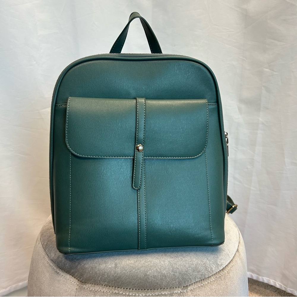 Miztique Green Chloe vegan faux leather pleather backpack